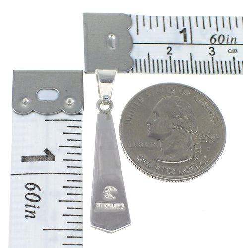 Genuine Sterling Silver And Turquoise Inlay Pendant RX77075